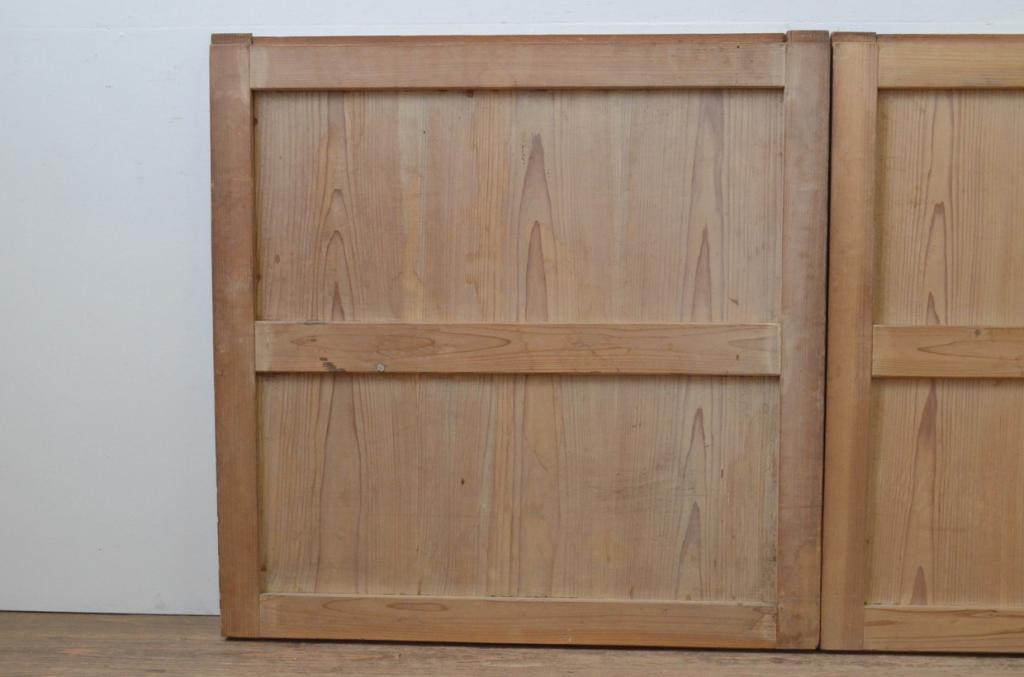 アンティーク建具　杉材　経年を感じさせる木味が魅力の板戸窓2枚セット(引き戸)(R-067947)