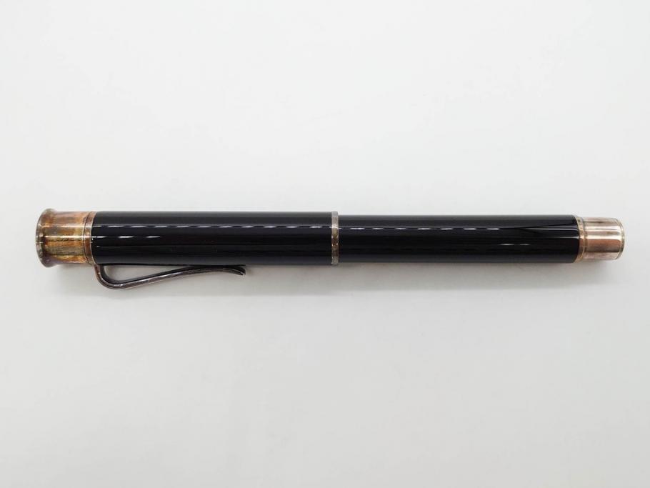 デンマーク　GEORG JENSEN(ジョージ・ジェンセン)　M18K(18金)　925S　万年筆(METAL、DENMARK、シルバー、SILVER、筆記具、文具、箱付き)(R-075649)