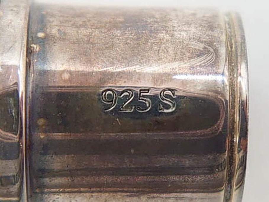 デンマーク　GEORG JENSEN(ジョージ・ジェンセン)　M18K(18金)　925S　万年筆(METAL、DENMARK、シルバー、SILVER、筆記具、文具、箱付き)(R-075649)