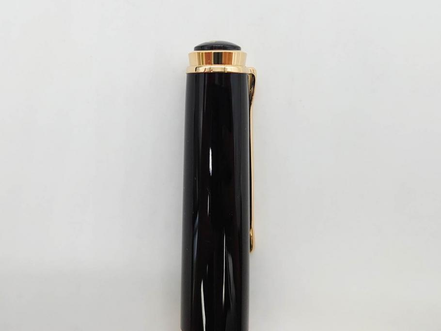 ドイツ　PELIKAN　ペリカン日本(株)社製　スーベレーン　M800　18C-750　F　万年筆(緑縞、グリーン系、ストライプ、INK、インク、筆記具、文具、吸入式、箱付き)(R-075650)