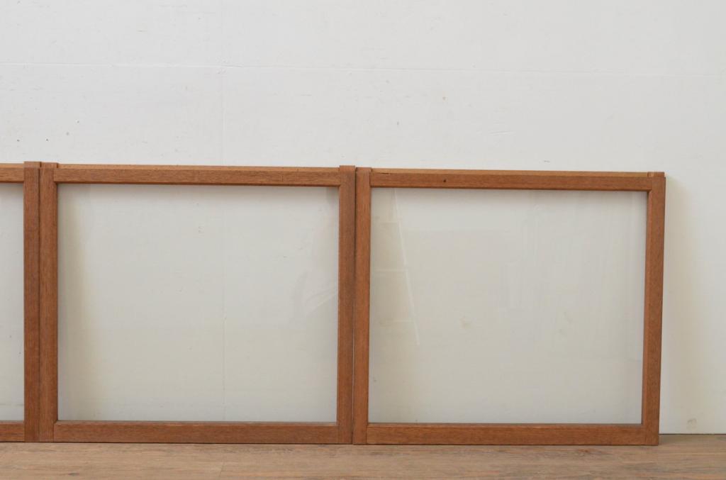 アンティーク建具　昭和レトロな雰囲気漂う大判ガラス窓4枚セット(引き戸、ガラス戸)(R-067959)