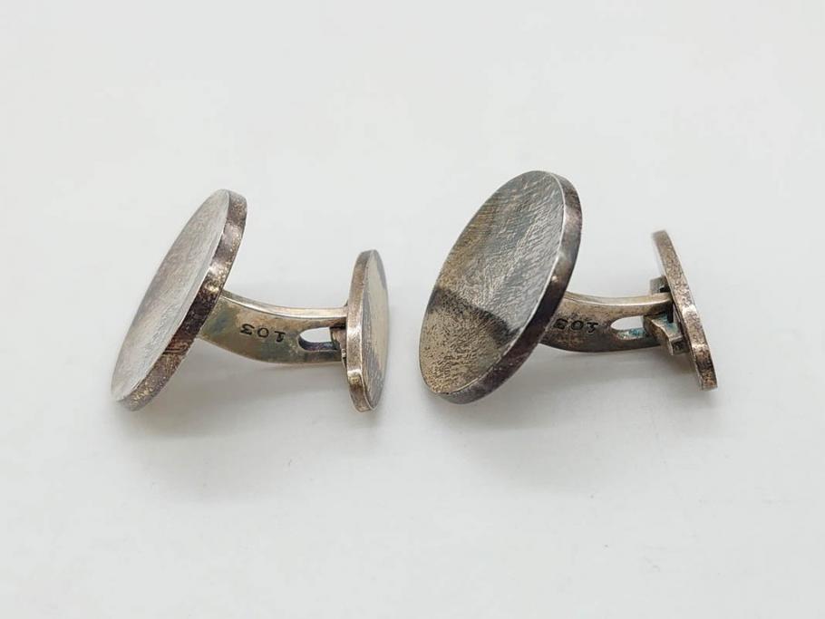 デンマーク　GEORG JENSEN(ジョージ・ジェンセン)　925 SILVER　ネクタイピン1点&カフス4点セット(カフリンクス、カフスボタン、アクセサリー、DENMARK、シルバー、ケース付き、76A、103、95、92、80)(R-075657)