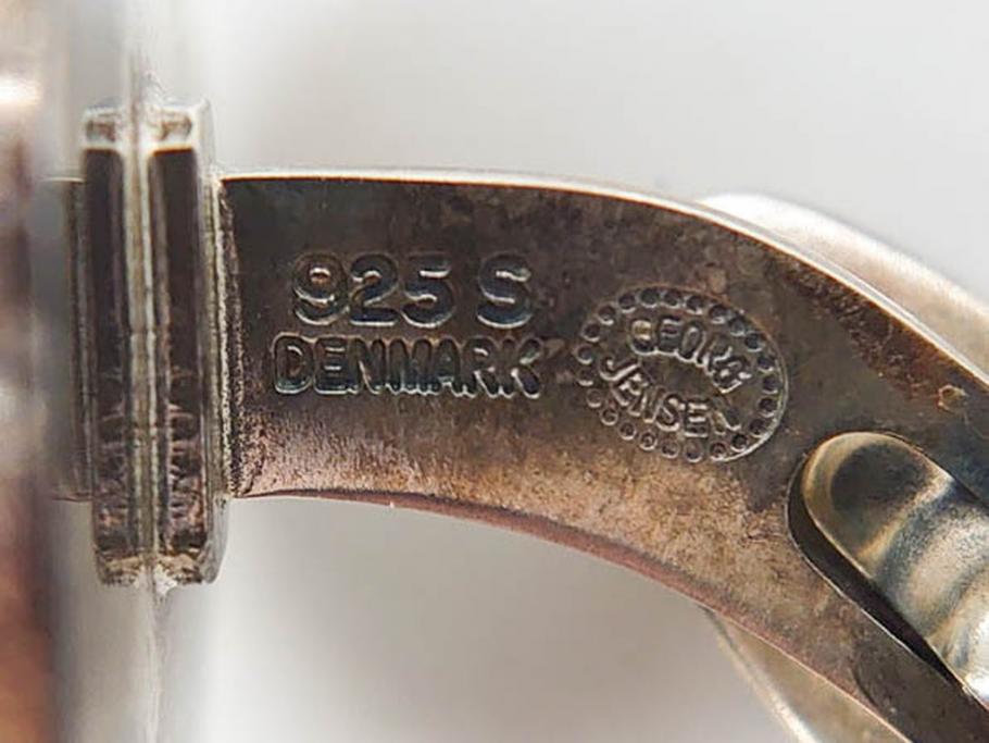 デンマーク　GEORG JENSEN(ジョージ・ジェンセン)　925 SILVER　ネクタイピン1点&カフス4点セット(カフリンクス、カフスボタン、アクセサリー、DENMARK、シルバー、ケース付き、76A、103、95、92、80)(R-075657)