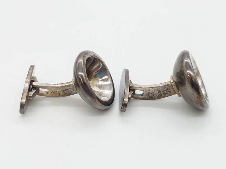 デンマーク　GEORG JENSEN(ジョージ・ジェンセン)　925 SILVER　ネクタイピン1点&カフス4点セット(カフリンクス、カフスボタン、アクセサリー、DENMARK、シルバー、ケース付き、76A、103、95、92、80)(R-075657)