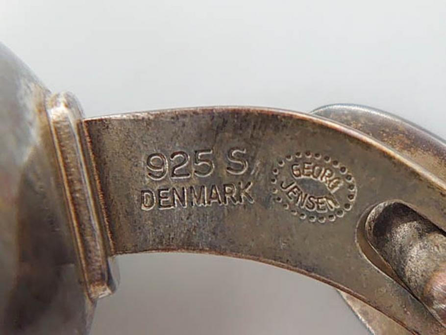デンマーク　GEORG JENSEN(ジョージ・ジェンセン)　925 SILVER　ネクタイピン1点&カフス4点セット(カフリンクス、カフスボタン、アクセサリー、DENMARK、シルバー、ケース付き、76A、103、95、92、80)(R-075657)