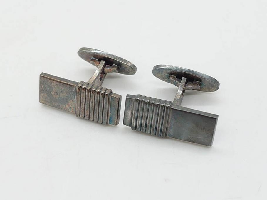デンマーク　GEORG JENSEN(ジョージ・ジェンセン)　925 SILVER　ネクタイピン1点&カフス4点セット(カフリンクス、カフスボタン、アクセサリー、DENMARK、シルバー、ケース付き、76A、103、95、92、80)(R-075657)