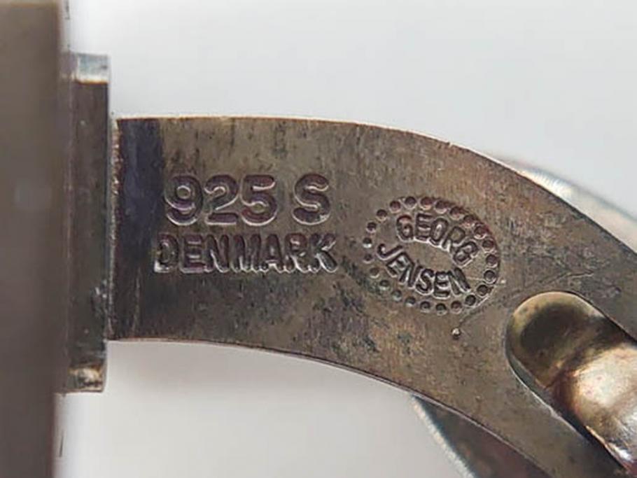 デンマーク　GEORG JENSEN(ジョージ・ジェンセン)　925 SILVER　ネクタイピン1点&カフス4点セット(カフリンクス、カフスボタン、アクセサリー、DENMARK、シルバー、ケース付き、76A、103、95、92、80)(R-075657)