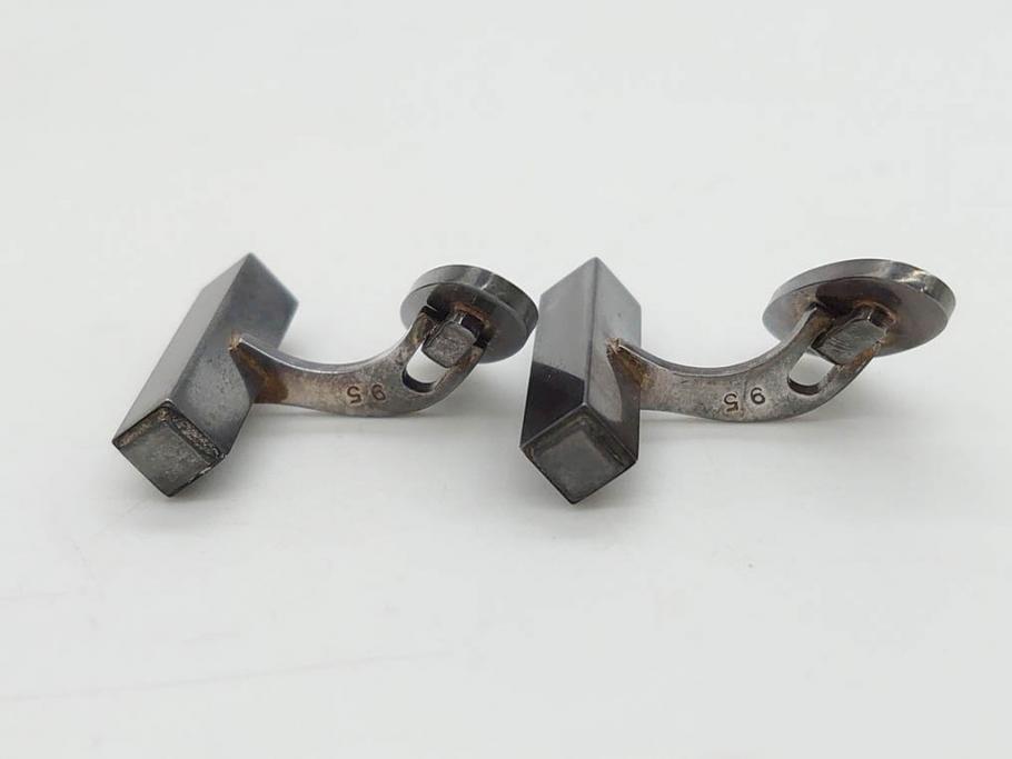 デンマーク　GEORG JENSEN(ジョージ・ジェンセン)　925 SILVER　ネクタイピン1点&カフス4点セット(カフリンクス、カフスボタン、アクセサリー、DENMARK、シルバー、ケース付き、76A、103、95、92、80)(R-075657)