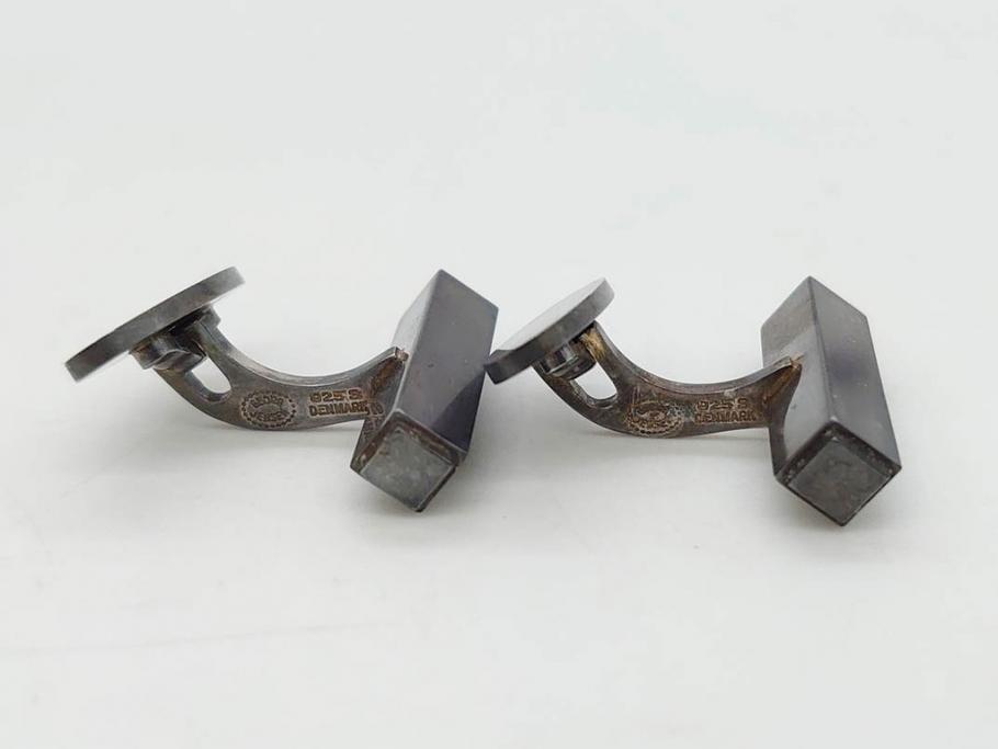 デンマーク　GEORG JENSEN(ジョージ・ジェンセン)　925 SILVER　ネクタイピン1点&カフス4点セット(カフリンクス、カフスボタン、アクセサリー、DENMARK、シルバー、ケース付き、76A、103、95、92、80)(R-075657)