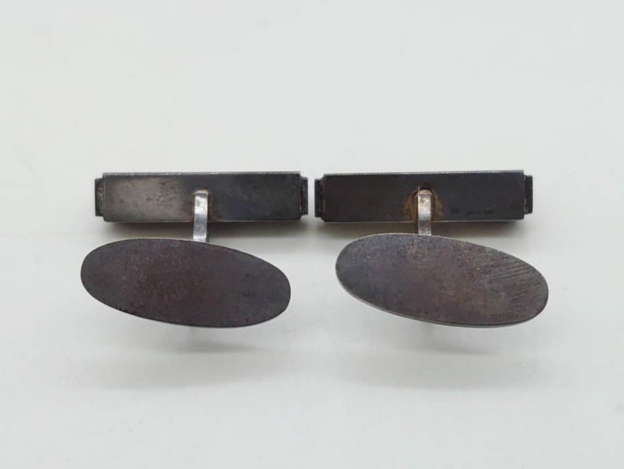 デンマーク　GEORG JENSEN(ジョージ・ジェンセン)　925 SILVER　ネクタイピン1点&カフス4点セット(カフリンクス、カフスボタン、アクセサリー、DENMARK、シルバー、ケース付き、76A、103、95、92、80)(R-075657)