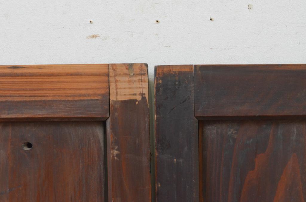 アンティーク建具　杉材　落ち着いた雰囲気が漂う板戸窓2枚セット(引き戸)(R-067977)
