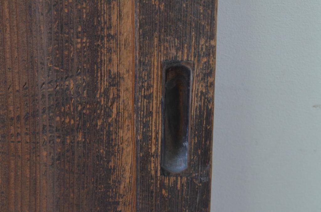 アンティーク建具　杉材　経年を感じさせる木味が魅力の板戸窓2枚セット(引き戸)(R-067980)
