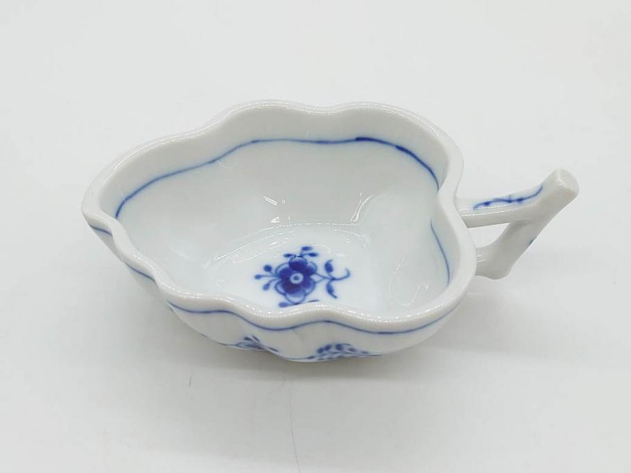 デンマーク　ROYAL COPENHAGEN(ロイヤルコペンハーゲン)　ブルーフルーテッド　ハーフレース　プレイン　リーフディッシュ・オープンシュガー・ボウル・絵皿(小皿)　まとめて10点セット(プレート、変形皿、洋食器)(R-075659)