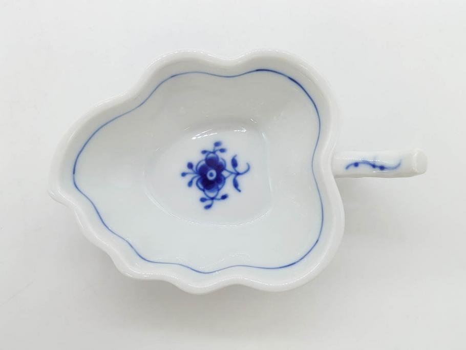 デンマーク　ROYAL COPENHAGEN(ロイヤルコペンハーゲン)　ブルーフルーテッド　ハーフレース　プレイン　リーフディッシュ・オープンシュガー・ボウル・絵皿(小皿)　まとめて10点セット(プレート、変形皿、洋食器)(R-075659)