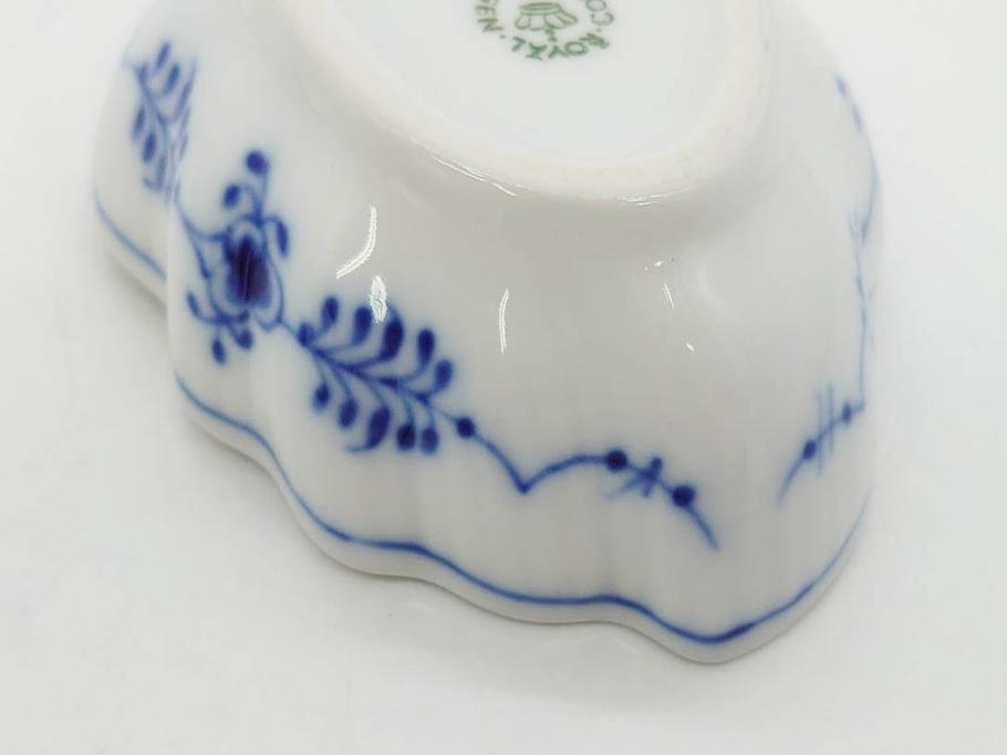 デンマーク　ROYAL COPENHAGEN(ロイヤルコペンハーゲン)　ブルーフルーテッド　ハーフレース　プレイン　リーフディッシュ・オープンシュガー・ボウル・絵皿(小皿)　まとめて10点セット(プレート、変形皿、洋食器)(R-075659)