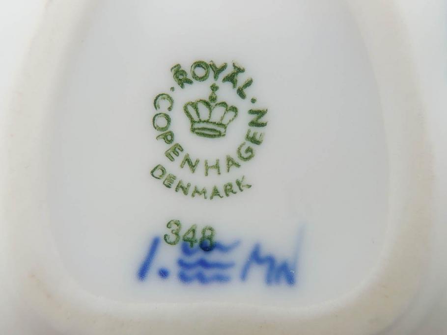 デンマーク　ROYAL COPENHAGEN(ロイヤルコペンハーゲン)　ブルーフルーテッド　ハーフレース　プレイン　リーフディッシュ・オープンシュガー・ボウル・絵皿(小皿)　まとめて10点セット(プレート、変形皿、洋食器)(R-075659)