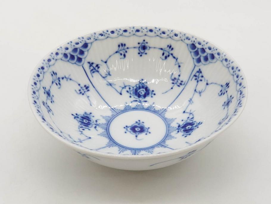 デンマーク　ROYAL COPENHAGEN(ロイヤルコペンハーゲン)　ブルーフルーテッド　ハーフレース　プレイン　リーフディッシュ・オープンシュガー・ボウル・絵皿(小皿)　まとめて10点セット(プレート、変形皿、洋食器)(R-075659)