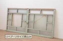 アンティーク建具　古民家インテリアの空間づくりにおすすめの幅広帯戸2枚セット(引き戸、板戸)(R-076060)