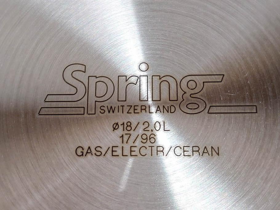 スイス製　Spring　スプリング社　クリスタルGL　ソテーパン(24cm)　片手鍋(18cm)　両手深型鍋(20cm)　キッチンウェア3点セット(CRISTAL、料理ブック付き、箱付き、スターターセット)(R-075641)