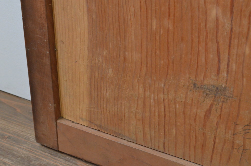 アンティーク建具　松材　一枚板　経年を感じさせる木味が魅力の板戸窓2枚セット(引き戸)(R-067868)