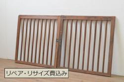 アンティーク建具　イギリスアンティーク　レトロなデザインがおしゃれなステンドグラスのドア1枚(ガラス扉、木製扉、玄関ドア)(R-063761)