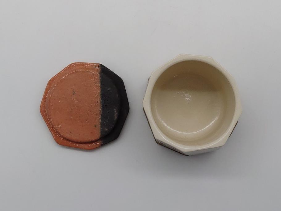 梅山窯 砥部焼 中村康平 中村梅山 希少作 変形 2.5寸角茶器(共箱