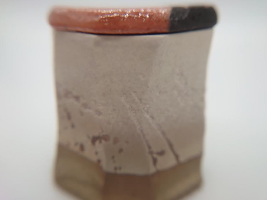 梅山窯 砥部焼 中村康平 中村梅山 希少作 変形 2.5寸角茶器(共箱