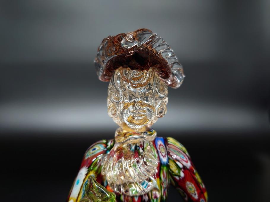 【骨董買取】イタリア　ベネチアンガラス　RaulFerro(マエストロ)　ミルフィオリ　人形　男女ペア　フィギュリン(モザイク柄、ヴェネチアングラス、ムラーノガラス、ムラノガラス、ガラス工芸、貴族)を買取りました