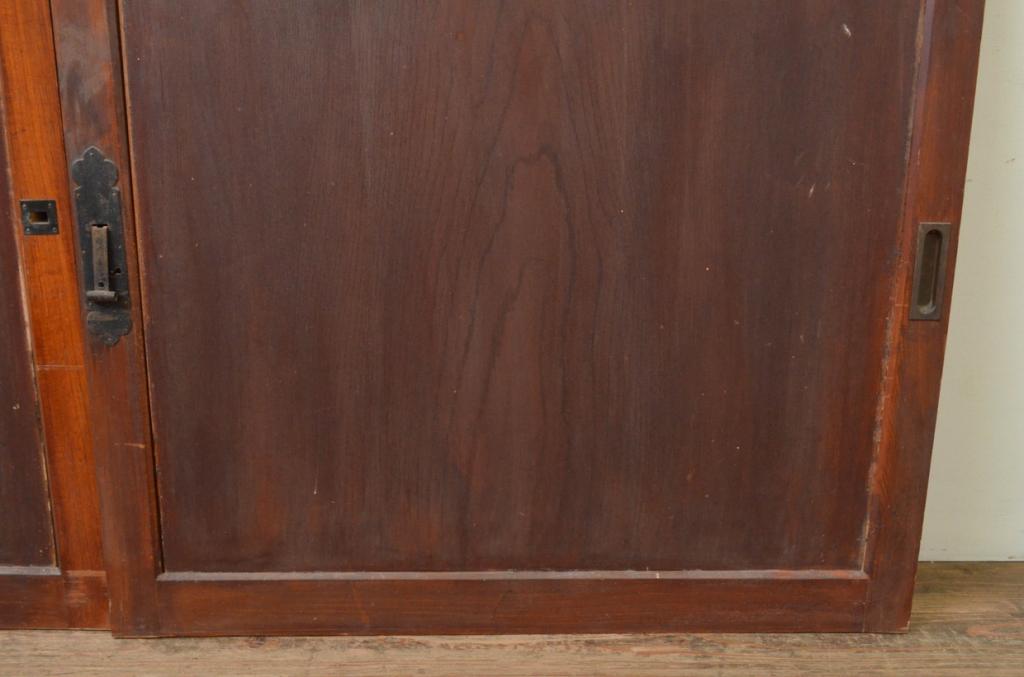 アンティーク建具　和の趣を感じられる板戸窓2枚セット(引き戸)(R-067997)