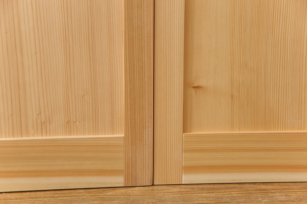 ラフジュ工房オリジナル　杉材　大正ロマン　和洋折衷なインテリアが叶うガラス戸3枚セット(色ガラスもお入れできます)(引き戸、建具)(R-057376)