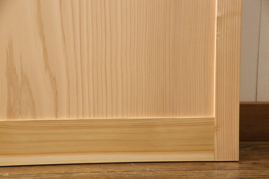 ラフジュ工房オリジナル　杉材　大正ロマン　レトロスタイルやモダンスタイルなどお好みの空間づくりにおすすめのガラス戸3枚セット(色ガラスもお入れできます)(引き戸、建具)(R-057423)