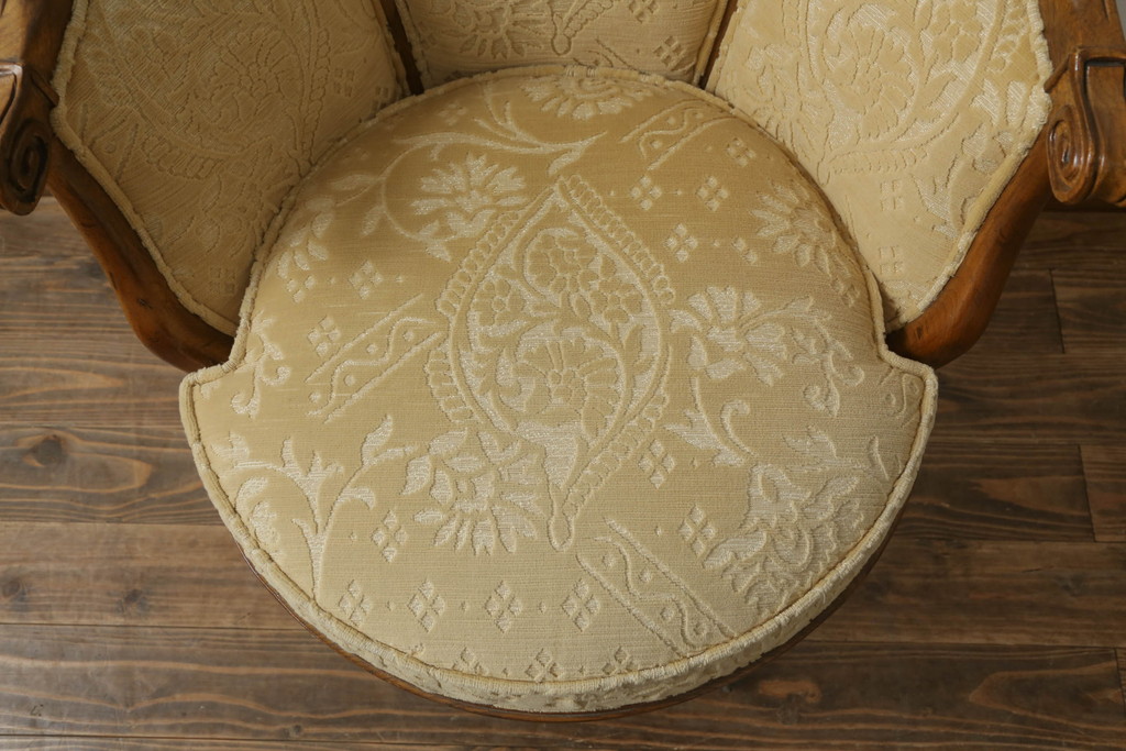 中古　DREXEL HERITAGE(ドレクセルヘリテイジ)　品のある佇まいが魅力的な回転チェア(アームチェア、デスクチェア、回転椅子、一人掛けソファ、1人掛けソファ、1Pソファ、椅子、イス)(R-075562)