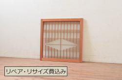 アンティーク建具　昭和初期　大正ロマンの雰囲気香るガラス扉1枚(ドア、木製ドア、建具)(R-059212)