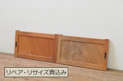アンティーク建具　どこか懐かしい空気が漂う横格子建具1枚(ドア、木製扉、引き戸)(R-069543)