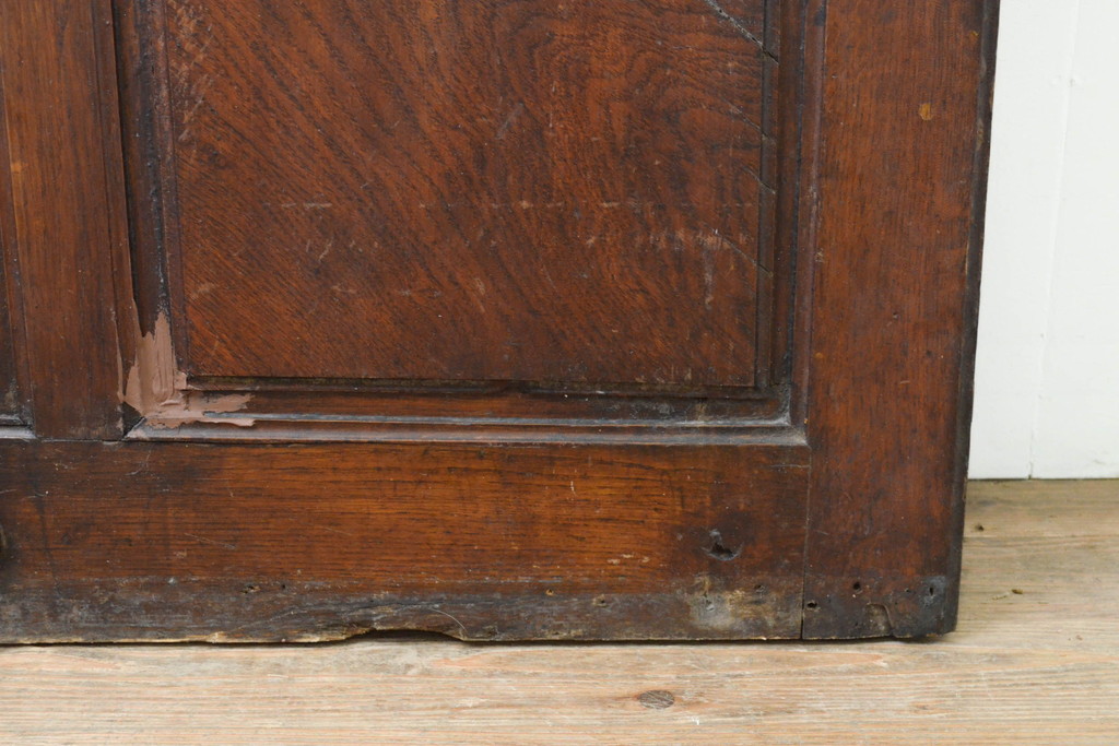 海外アンティーク　ペイント仕上げ限定　オーク材　可憐なデザインのアイアンフェンス入りドア1枚(建具、木製扉)(R-068053)