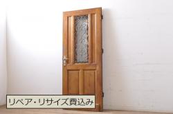 【オーダー建具実例】当店商品を参考にご希望のサイズで組子帯戸2枚を新規製作しました。組子部には障子を張り、濃い茶色の着色で上品な和の雰囲気に。(引き戸、建具)