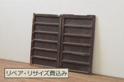 アンティーク建具　美品　ヒノキ材　漆の艶が美しい富山県産の蔵戸(玄関戸、引き戸、建具)(R-049627)