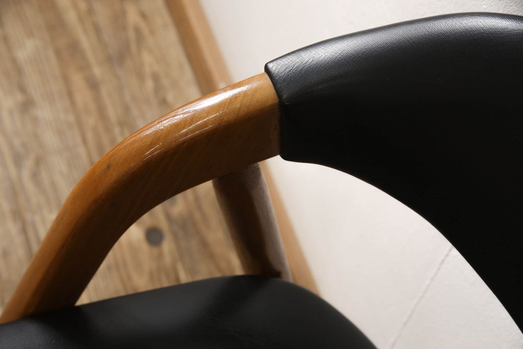 和製ビンテージ　辻木工　チーク材　モダンなデザインのチェア(椅子、イス、ダイニングチェア、ヴィンテージ)(R-056403)
