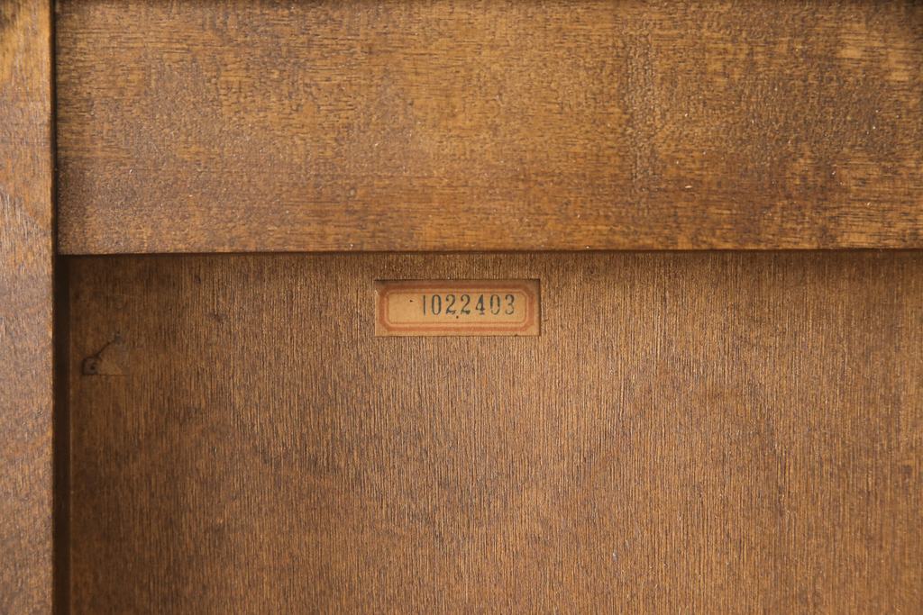 中古　美品　北海道民芸家具　HM160K　洗練された佇まいが上品な食器棚(本箱、収納棚、飾り棚、キャビネット)(R-055770)