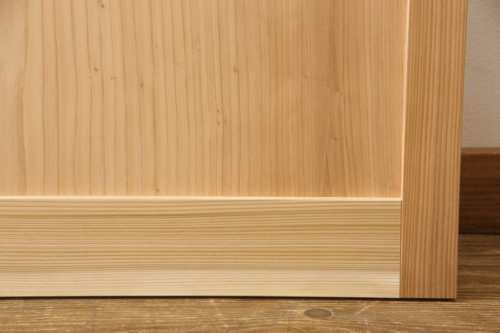 ラフジュ工房オリジナル　杉材　大正ロマン　こだわりの空間づくりにおすすめなガラス戸1枚(色ガラスもお入れできます)(引き戸、建具)(R-057398)