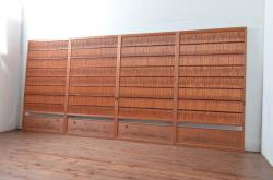 アンティーク建具　情緒あふれる空間づくりにおすすめの夏戸4枚セット(建具、簾戸、御簾戸、簀戸、葭戸、夏障子、引き戸、すど)(R-080634)