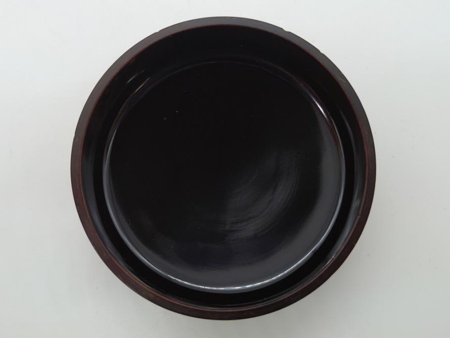 時代物 明治期 松葉 蒔絵 木製 棗(共箱付き、金地、松の実、茶器