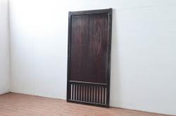 中古　スモークガラス入り!和の空間づくりにオススメな数寄屋の格子付きガラス欄間1枚(明かり取り、明り取り)(R-064244)