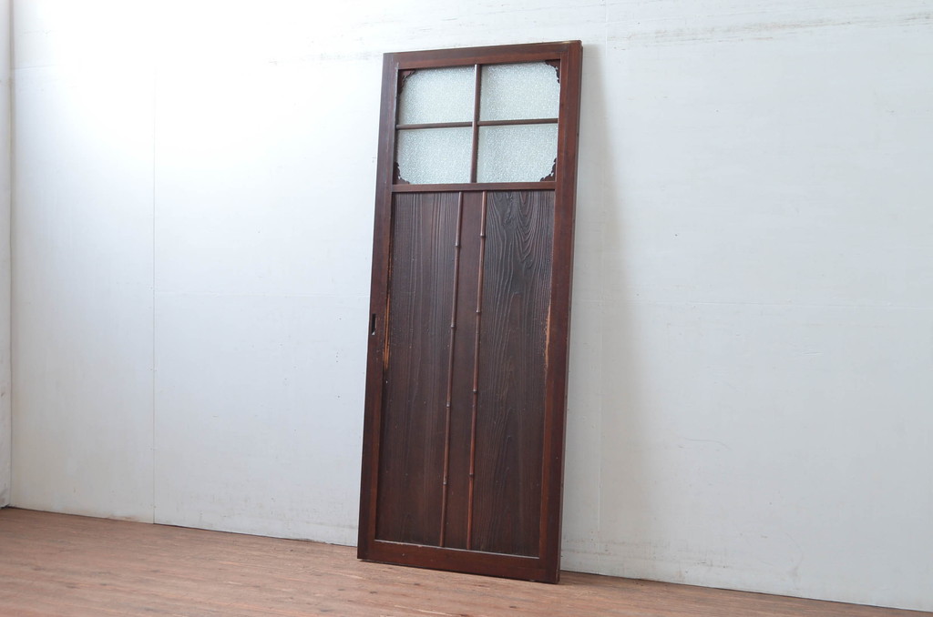 アンティーク建具　デザインが魅力的!古い数奇屋の和風引き戸1枚(ガラス戸、建具)(R-081048)