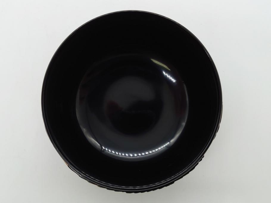 漆芸作家 篠原如雪 波丹頂鶴平棗(共箱付き、茶器、茶道具、漆