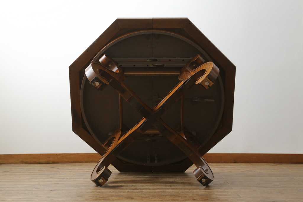 中古　美品　DREXEL HERITAGE(ドレクセルヘリテイジ) ESPERANTO(エスペラント)　おしゃれな八角形天板のダイニングテーブル(4人掛け、4P、オクタゴンテーブル、食卓)(R-073471)