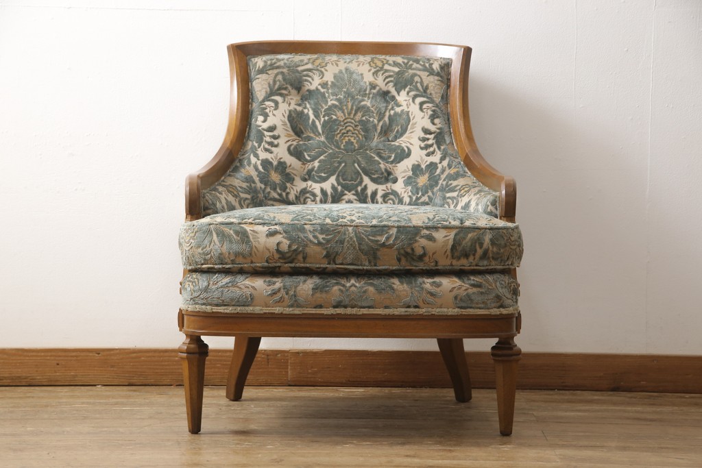 中古　DREXEL HERITAGE(ドレクセルヘリテイジ)　Upholstery(アップホルスタリー)　ローバックチェア(アームチェア、1人掛けソファ)(定価約45万円)(R-051778)