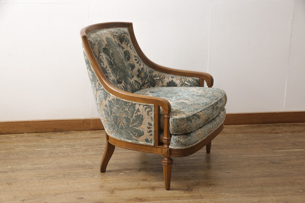 中古　DREXEL HERITAGE(ドレクセルヘリテイジ)　Upholstery(アップホルスタリー)　ローバックチェア(アームチェア、1人掛けソファ)(定価約45万円)(R-051778)