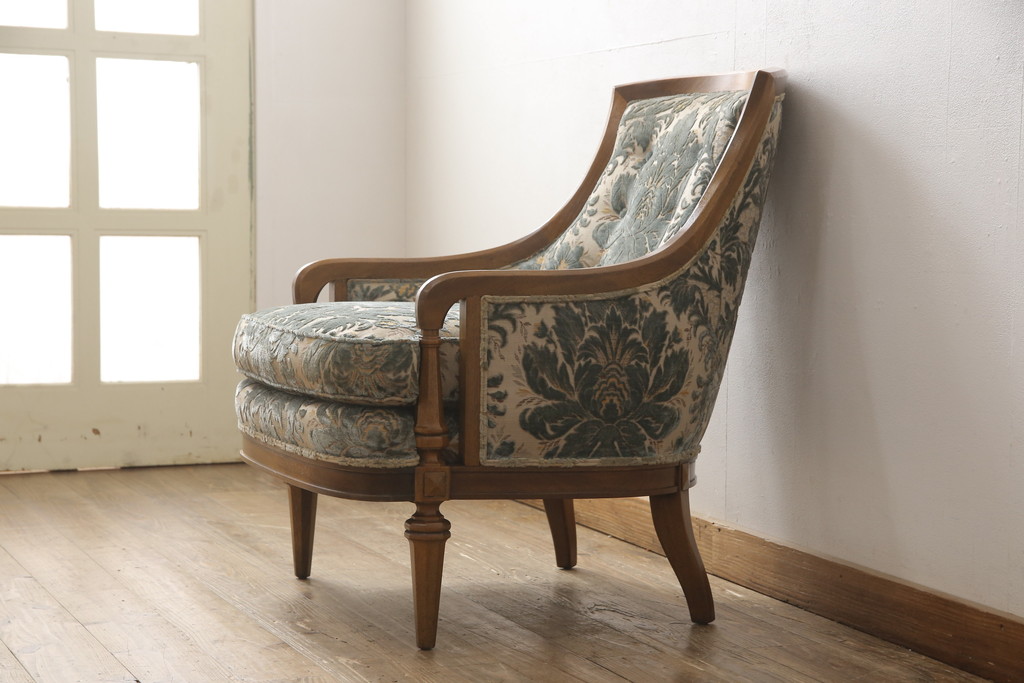 中古　DREXEL HERITAGE(ドレクセルヘリテイジ)　Upholstery(アップホルスタリー)　ローバックチェア(アームチェア、1人掛けソファ)(定価約45万円)(R-051778)