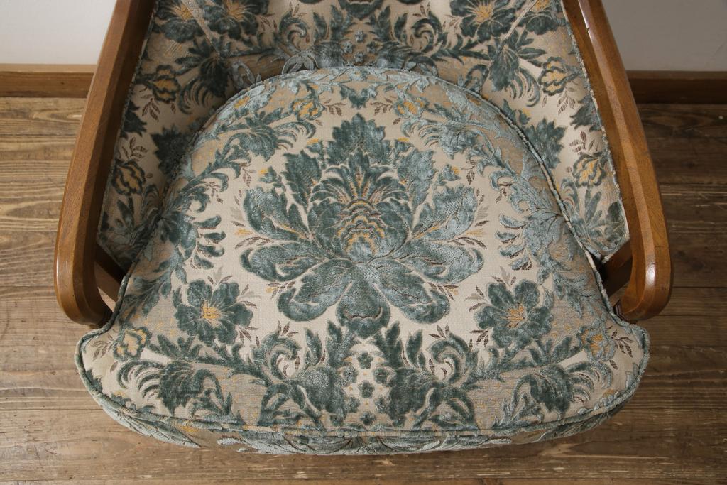 中古　DREXEL HERITAGE(ドレクセルヘリテイジ)　Upholstery(アップホルスタリー)　ローバックチェア(アームチェア、1人掛けソファ)(定価約45万円)(R-051778)